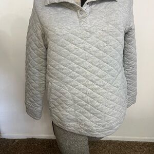 Modern Canvas Sweater Jacket Women Medium Long Sleeve Pullover Shirt Coat